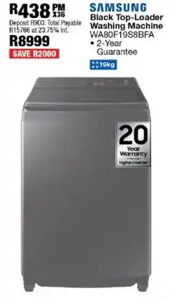 OK Furniture Samsung Black Top-Loader Washing Machine offer