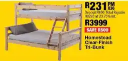 OK Furniture Homestead Clear-Finish Tri-Bunk offer