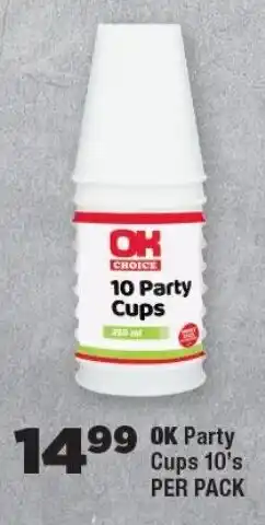 OK Foods OK Party Cups offer