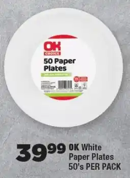OK Foods OK White Paper Plates offer