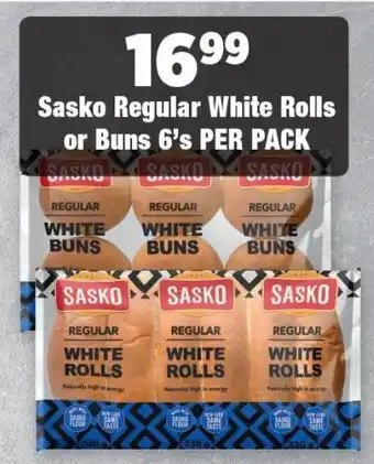 OK Foods Sasko Regular White Rolls or Buns offer