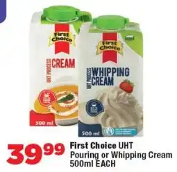 OK Foods First Choice UHT Pouring or Whipping Cream offer