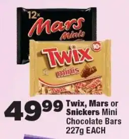 OK Foods Twix, Mars of Snickers Mini Chocolate Bars offer