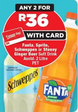 OK Foods Fanta, Sprite, Schweppes or Stoney Ginger Beer Soft Drink offer