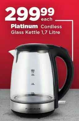 OK Foods Platinum Cordless Glass Kettle offer
