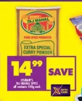 Shoprite Osman's Taj Mahal Spice All Variants 100g each offer