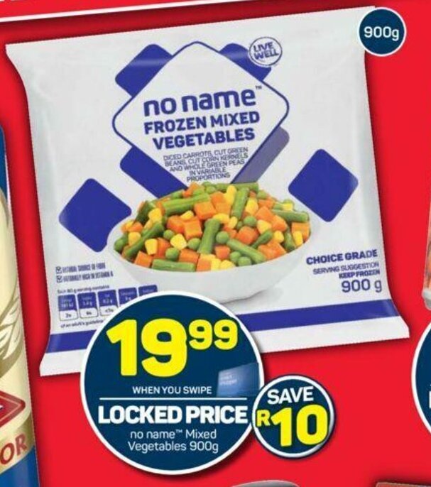 No Name™ Mixed Vegetables 900g offer at Pick n Pay