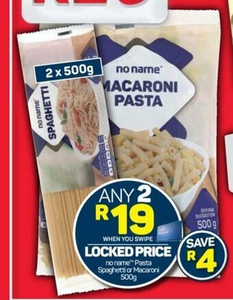 Pick n Pay No Name™ Pasta Spaghetti or Macaroni 500g offer