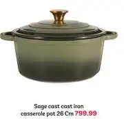 PEP Sage Cast Cast Iron Casserole Pot 26cm offer