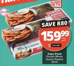 Checkers Cape Point Frozen Whole Queen Prawns offer