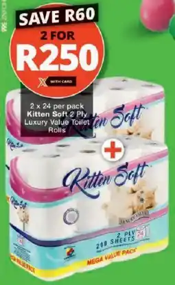 Checkers Kitten Soft 2 Ply Luxury Value Toilet Rolls offer