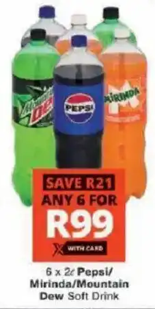 Checkers Pepsi/ Mirinda/ Mountain Dew Soft Drink offer