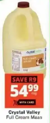 Checkers Crystal Valley Full Cream Maas offer