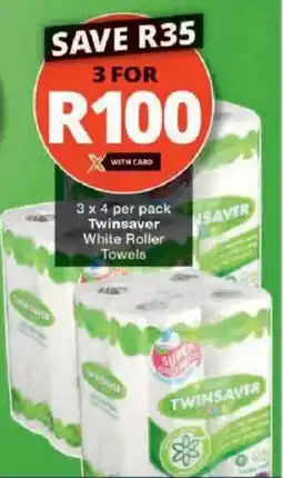 Checkers Twinsaver White Roller Towels offer
