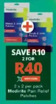 Checkers Medirite Pain Relief Patches offer