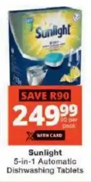 Checkers Sunlight 5-in-1 Automatic Dishwashing Tablets offer