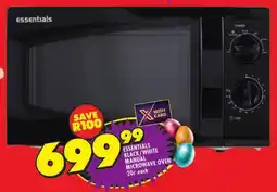 Shoprite Essentials black/ white manual microwave oven offer