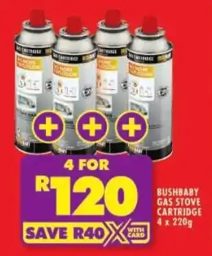 Shoprite Bushbaby gas stove cartridge offer