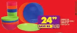 Shoprite Summer fun plate/ round bowl/ tumbler set offer