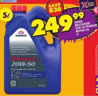 Shoprite Engen multigrade 20w-50 premium motor oil offer
