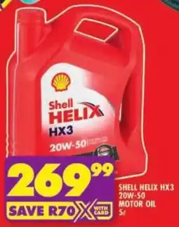 Shoprite Shell helix hx3 20w-50 motor oil offer