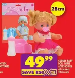 Shoprite Cuddly baby doll with accessories offer