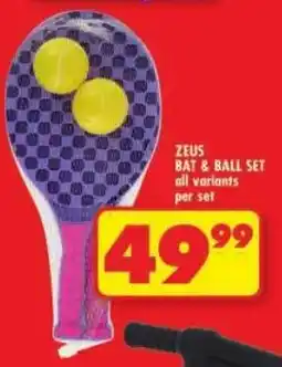 Shoprite Zeus bat & ball set offer