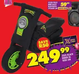 Shoprite Zeus black rider-xl ride-on offer