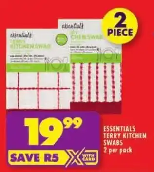 Shoprite Essentials terry kitchen swabs offer