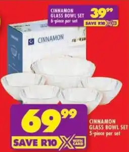 Shoprite Cinnamon glass bowl set offer