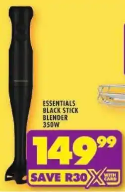 Shoprite Essentials black stick blender 350w offer