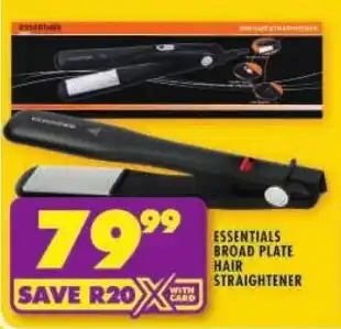 Shoprite Essentials broad plate hair straightener offer