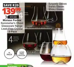 Checkers Hyper Maison Forine Sommelier's Chest Glassware Range Lead-Free Crystal offer