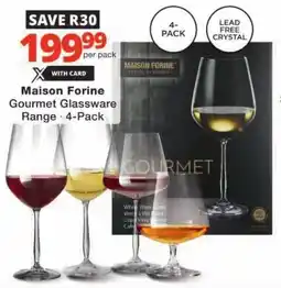 Checkers Hyper Maison Forine Gourmet Glassware Range offer