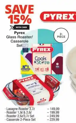 Checkers Hyper Pyrex Glass Roaster/ Casserole Set offer