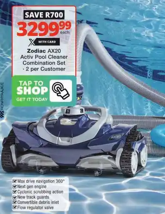 Checkers Hyper Zodiac AX20 Activ Pool Cleaner Combination Set offer