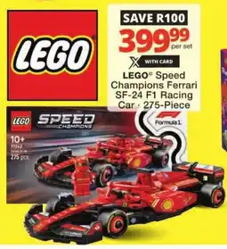 Checkers Hyper LEGO Speed Champions Ferrari SF-24 F1 Racing Car offer