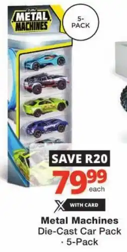 Checkers Hyper Metal Machines Die-Cast Car Pack offer