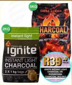 Take 'n Pay Ignite instant light charcoal or shisanyama charcoal offer