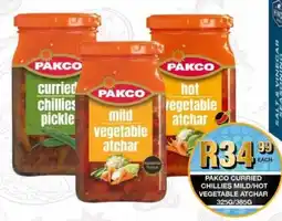 Take 'n Pay Pakco curried chillies mild/ hot vegetable atchar offer