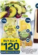 Pick n Pay PnP Banana Prepack, Queen Pineapple Prepack, Avocados Bag & Golden Delicious Apples 1.5Kg-For All 4 offer