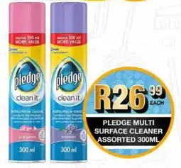 Take 'n Pay Pledge multi surface cleaner assorted offer