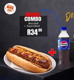 Take 'n Pay Wors Roll + Pepsi offer