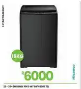 Fair Price Hisense 16Kg T/L W/Machine WT3W1622UT 22-354 offer