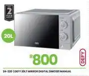 Fair Price Defy 20L Manual Mirror Digital Microwave DMO381 24-220 offer