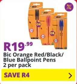 Shoprite Bic Orange Red/ Black/ Blue Ballpoint Pens offer