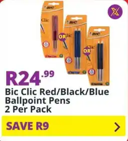 Shoprite Bic Clic Red/ Black/ Blue Ballpoint Pens offer