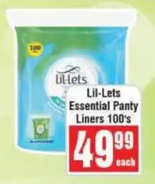 Frontline Lil-Lets Essential Panty Liners offer