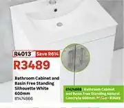 Leroy Merlin Bathroom Cabinet & Basin Free Standing Silhouette White 600mm 81474866 offer
