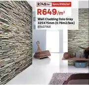 Leroy Merlin Wall Cladding Oslo Grey 325 x 75mm (0.78 Sqm/Box) 81407168-Per Sqm offer
